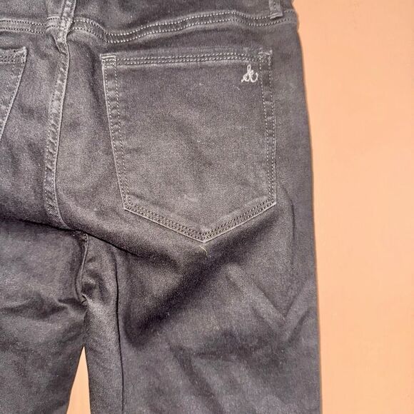 Sam Edelman High Rise Skinny Ruffle Ankle Black Jeans Stiletto Raw Hem - Size 27 - Picture 4 of 9